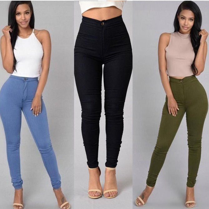 Slim stretch candy color slim slim casual jeans