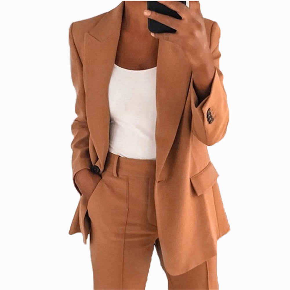 New lapel fashion slim-fit cardigan style suit jacket woman