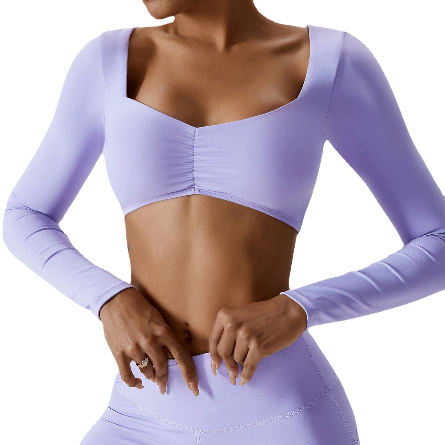 Spring tight long sleeve yoga outdoor sports T-shirt running fitness wear