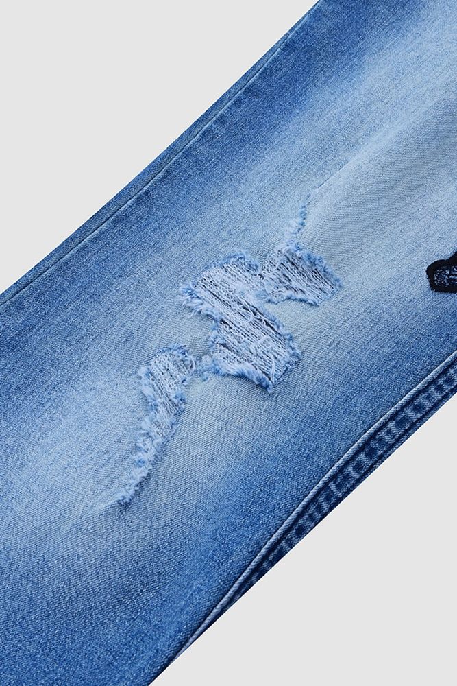 Rocker chick jeans Cross Embroidery Ripped Low Rise Bootcut Jeans