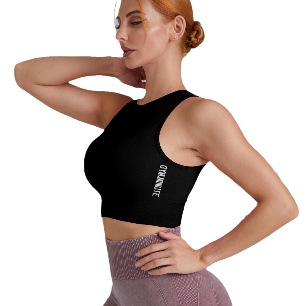 Yoga vest without chest pad breathable shock-proof running top back quick drying fitness wear sleeveless T-shirt