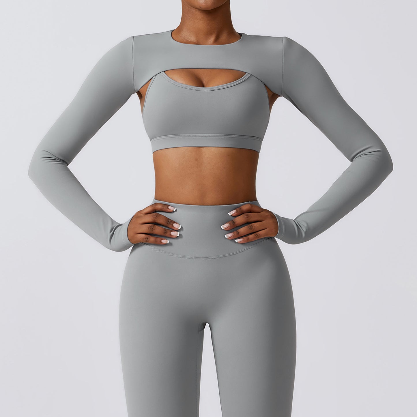 Outside sports vest long sleeve cape yoga fitness clothes