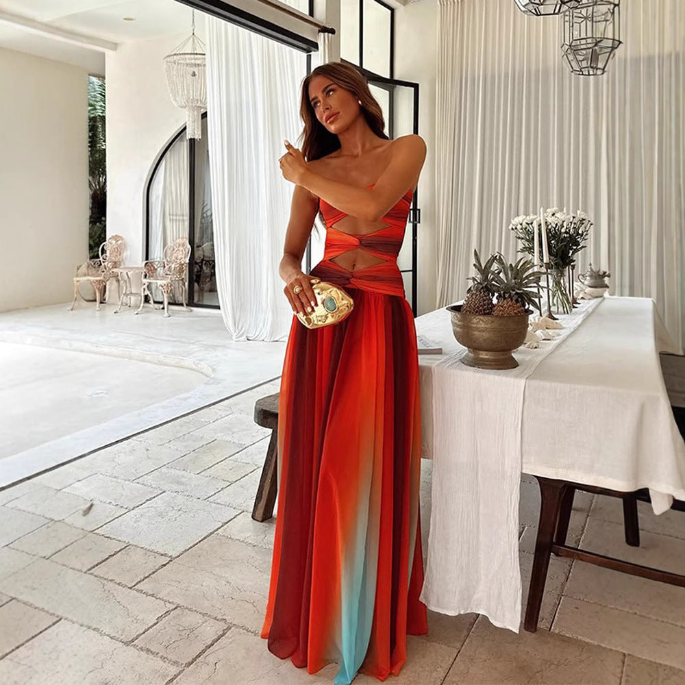 A sleeveless dress with a strapless cutout