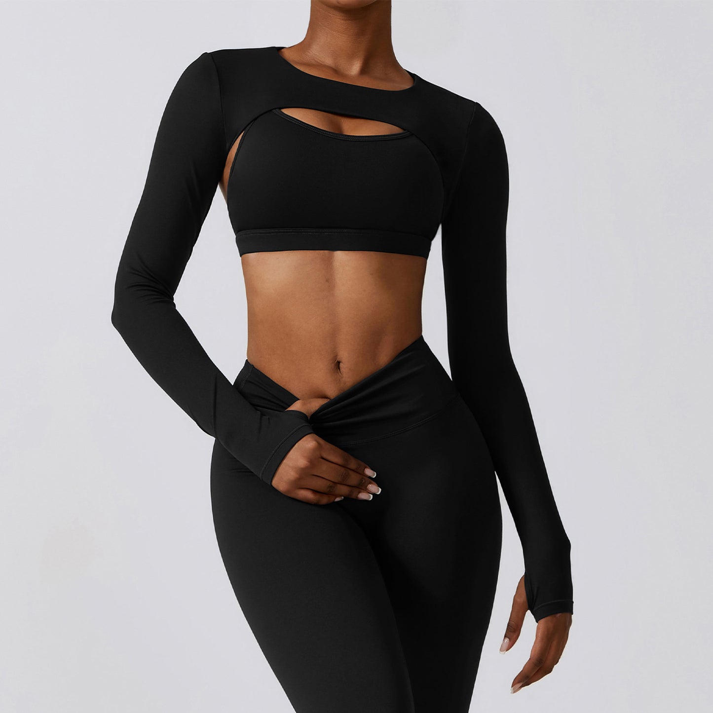Outside sports vest long sleeve cape yoga fitness clothes