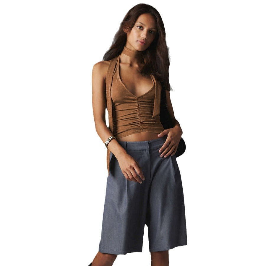 Halter Tank Top in Silky Satin