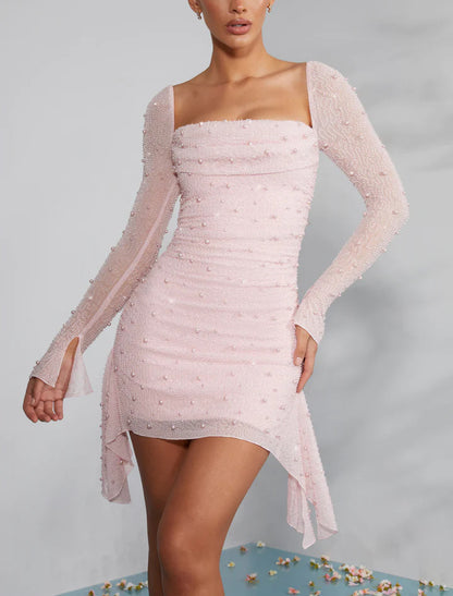 Sexy high-end pearl skirt
