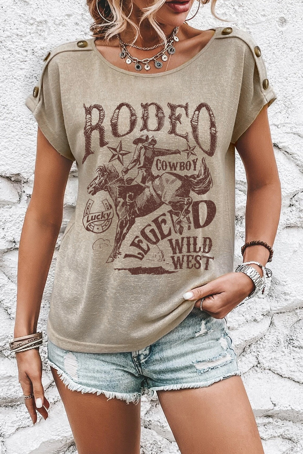 Decorative Graphic Short Sleeve T-Shirt