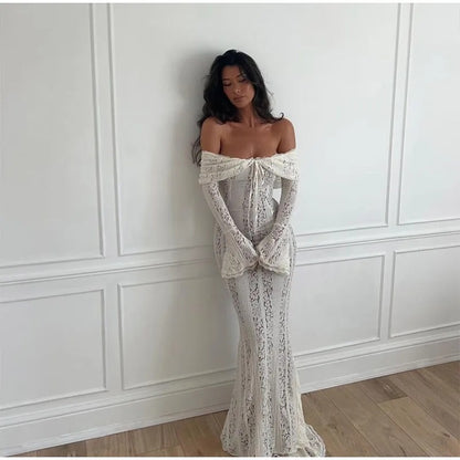 Women's strapless lace Off-shoulder dress