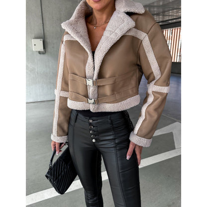 New fashion fur all-in-one long-sleeved jacket