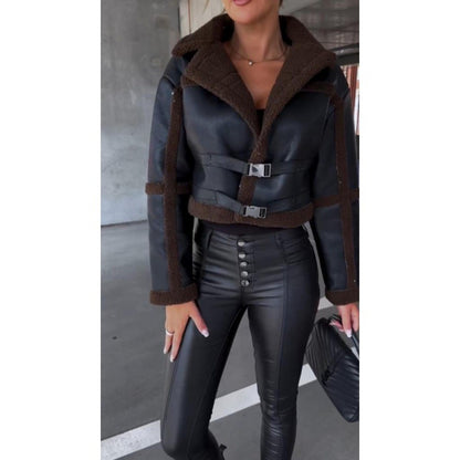 New fashion fur all-in-one long-sleeved jacket