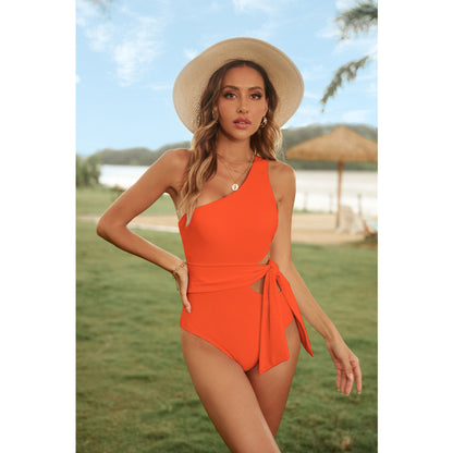 Off the shoulder one piece swimsuit