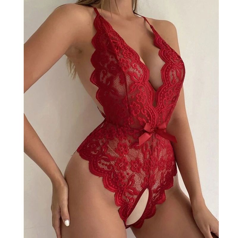 Lingerie women's new open halter Lace