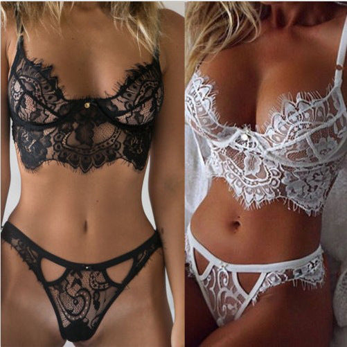 Lace pantie set and bra