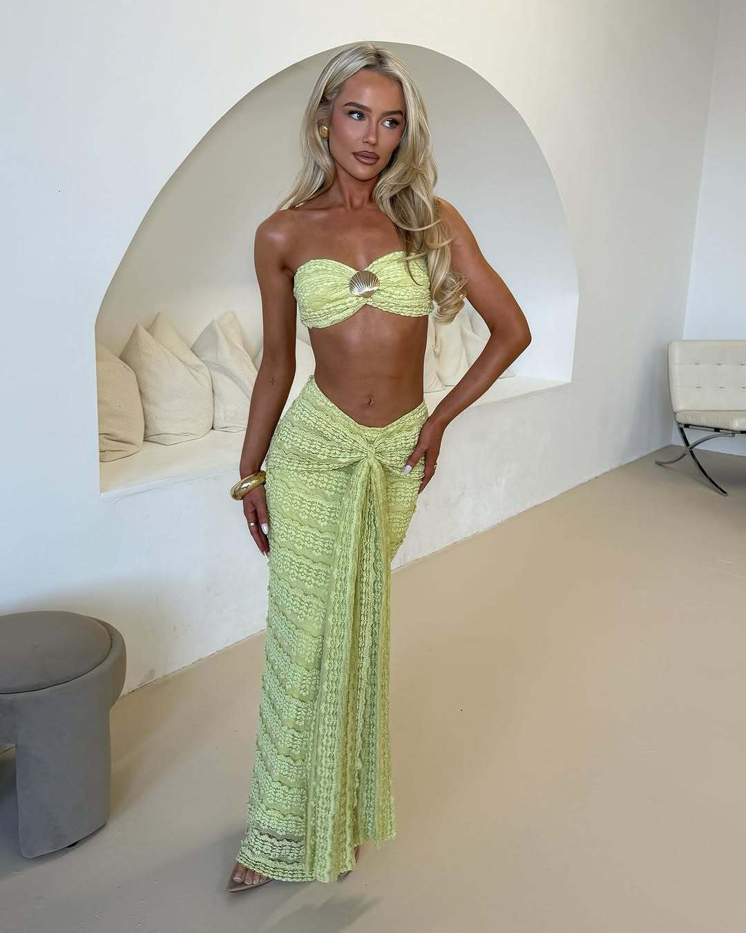 Lace Jacquard vacation seaside casual swimwear two-piece sets