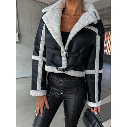 New fashion fur all-in-one long-sleeved jacket