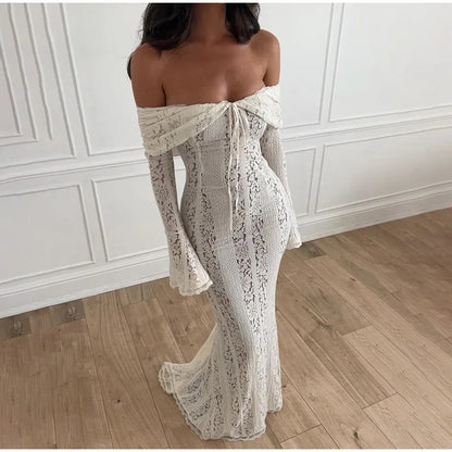 Women's strapless lace Off-shoulder dress