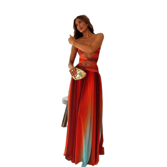 A sleeveless dress with a strapless cutout