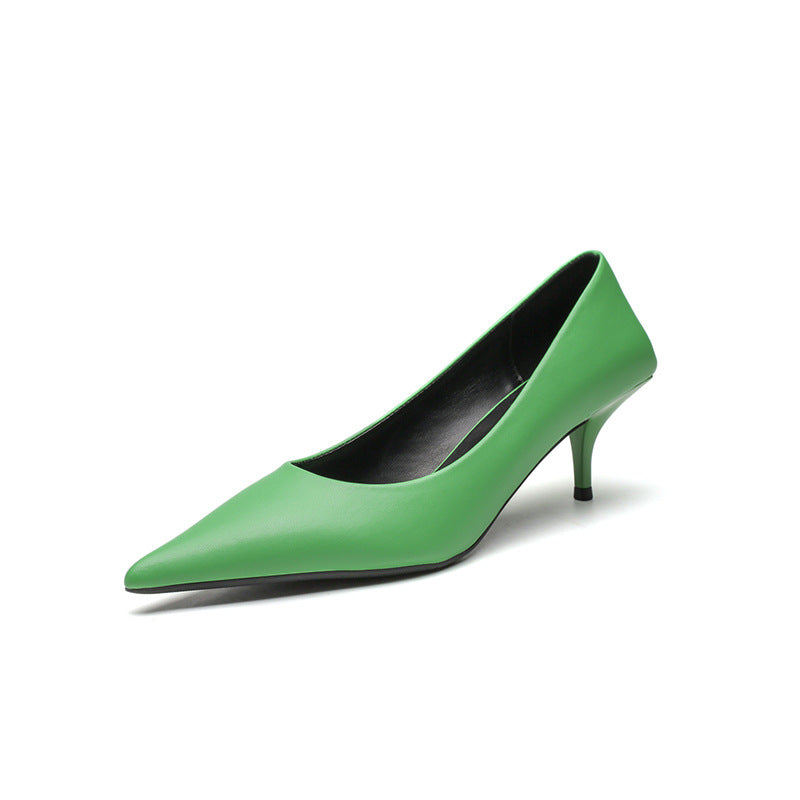 Eilyken High Quality Pu Leather New  Shallow Pointed Toe Woman Pumps Thin High Heels Fashion Dress Sandals Ladies Shoes