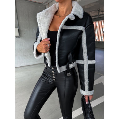 New fashion fur all-in-one long-sleeved jacket