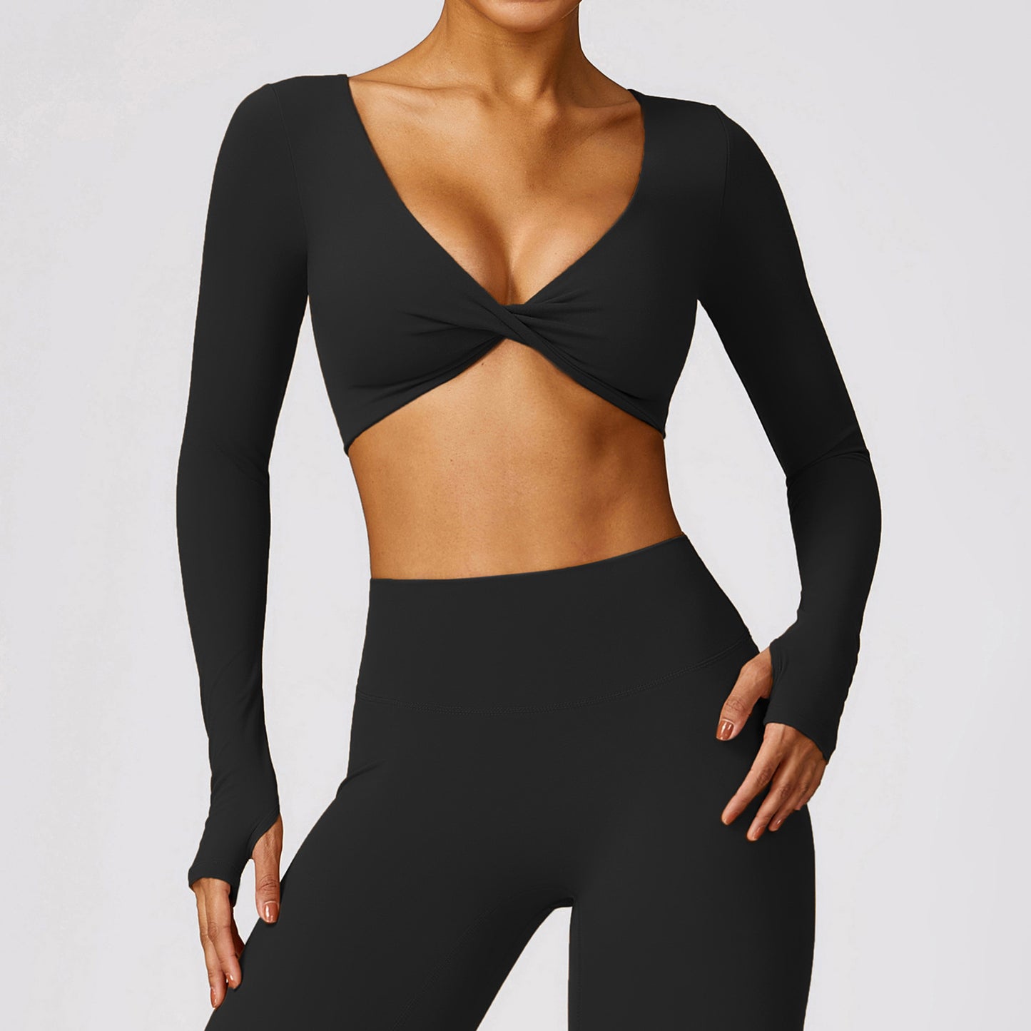 spring long sleeve yoga wear quick dry tight fitness wear leisure running sports long sleeve top
