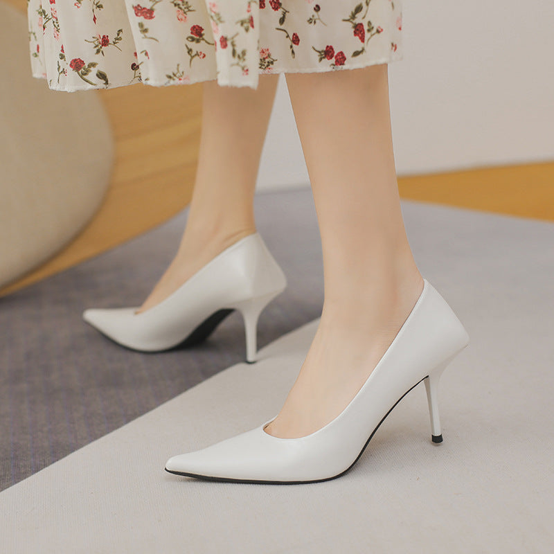 Eilyken High Quality Pu Leather New  Shallow Pointed Toe Woman Pumps Thin High Heels Fashion Dress Sandals Ladies Shoes