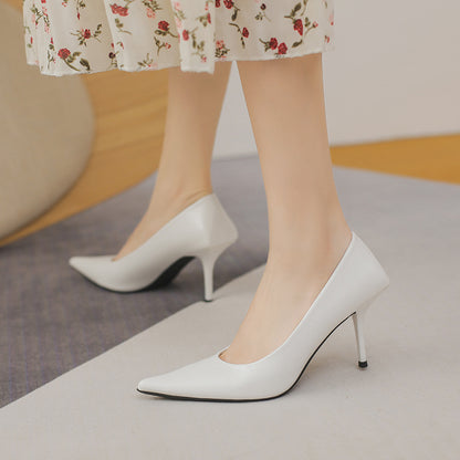 Eilyken High Quality Pu Leather New  Shallow Pointed Toe Woman Pumps Thin High Heels Fashion Dress Sandals Ladies Shoes