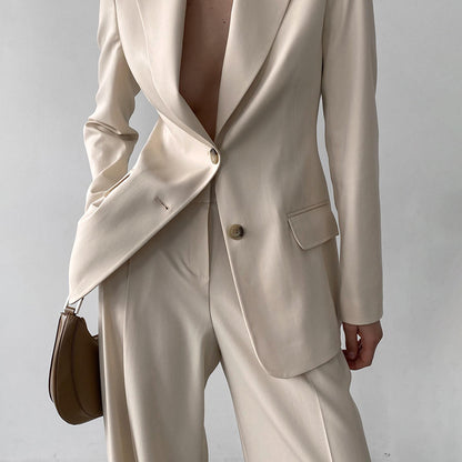 Superior suit temperament suit two-piece women's retro simple commuting autumn and winter new