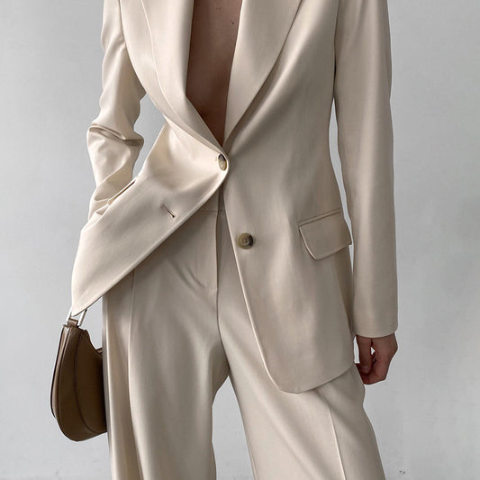 Superior suit temperament suit two-piece women's retro simple commuting autumn and winter new
