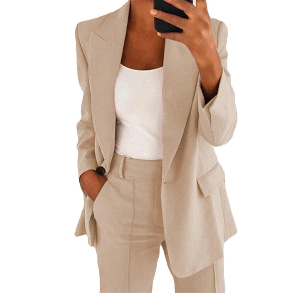 New lapel fashion slim-fit cardigan style suit jacket woman