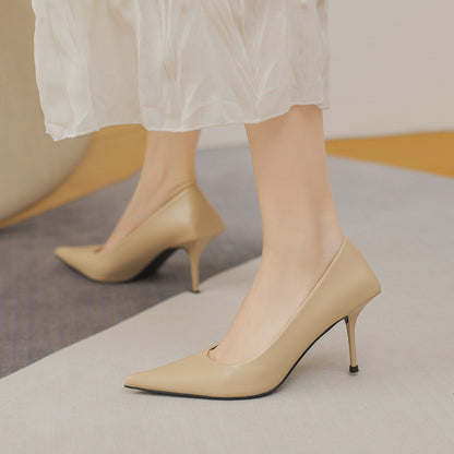 Eilyken High Quality Pu Leather New  Shallow Pointed Toe Woman Pumps Thin High Heels Fashion Dress Sandals Ladies Shoes