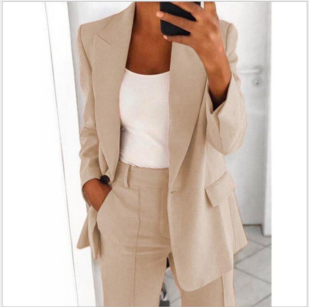 New lapel fashion slim-fit cardigan style suit jacket woman