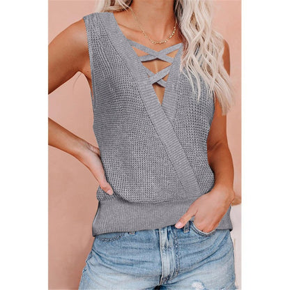 Spring/summer sweater V-neck sleeveless reversible vest