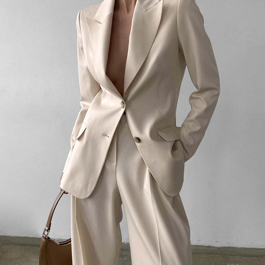 Superior suit temperament suit two-piece women's retro simple commuting autumn and winter new