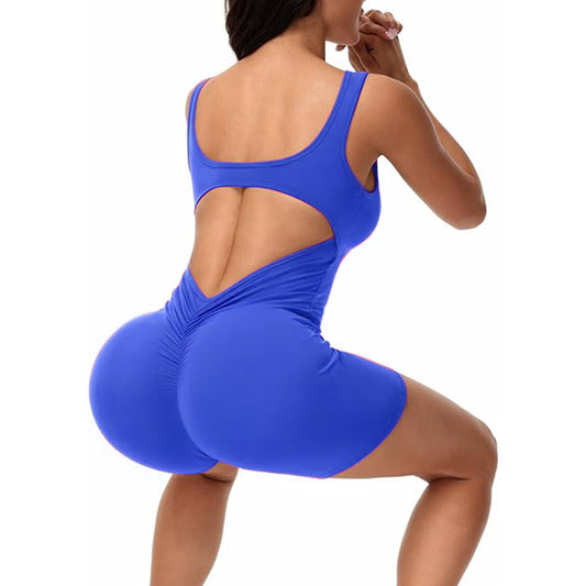 New one-piece yoga wear, hollowed-out back body training fitness sports jumpsuit women