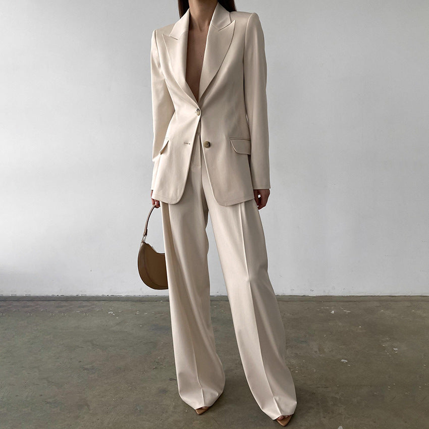 Superior suit temperament suit two-piece women's retro simple commuting autumn and winter new