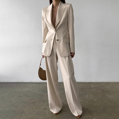 Superior suit temperament suit two-piece women's retro simple commuting autumn and winter new