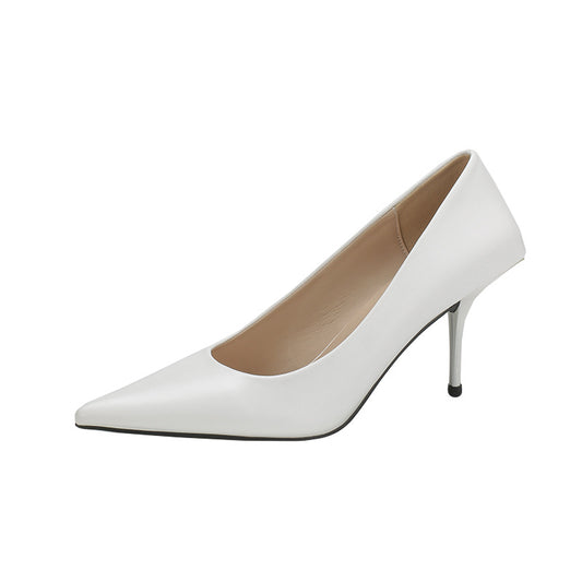 Eilyken High Quality Pu Leather New  Shallow Pointed Toe Woman Pumps Thin High Heels Fashion Dress Sandals Ladies Shoes