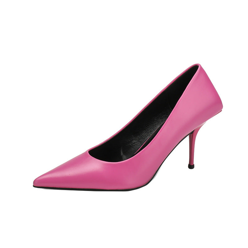 Eilyken High Quality Pu Leather New  Shallow Pointed Toe Woman Pumps Thin High Heels Fashion Dress Sandals Ladies Shoes