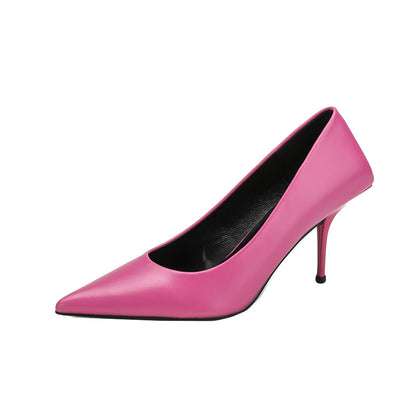 Eilyken High Quality Pu Leather New  Shallow Pointed Toe Woman Pumps Thin High Heels Fashion Dress Sandals Ladies Shoes