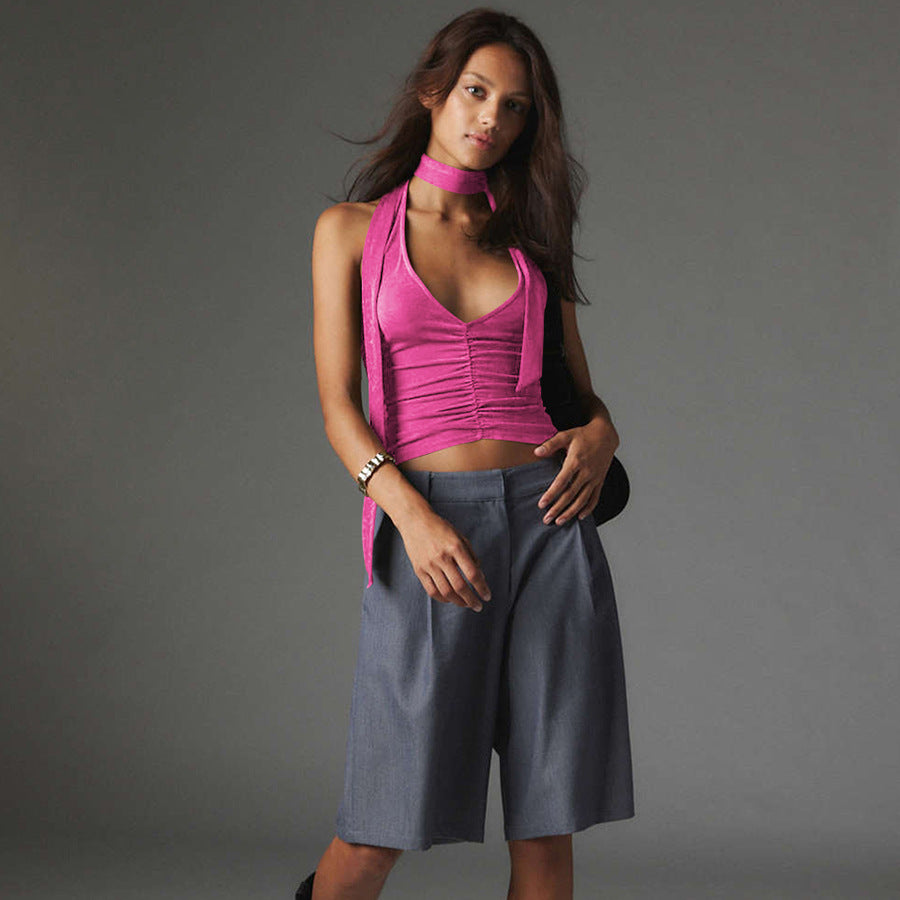 Y2K new halter bm halter fashion women Spice girls slim top sexy inside vest