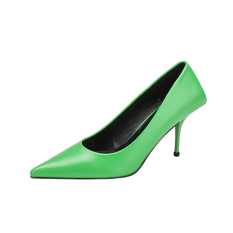 Eilyken High Quality Pu Leather New  Shallow Pointed Toe Woman Pumps Thin High Heels Fashion Dress Sandals Ladies Shoes
