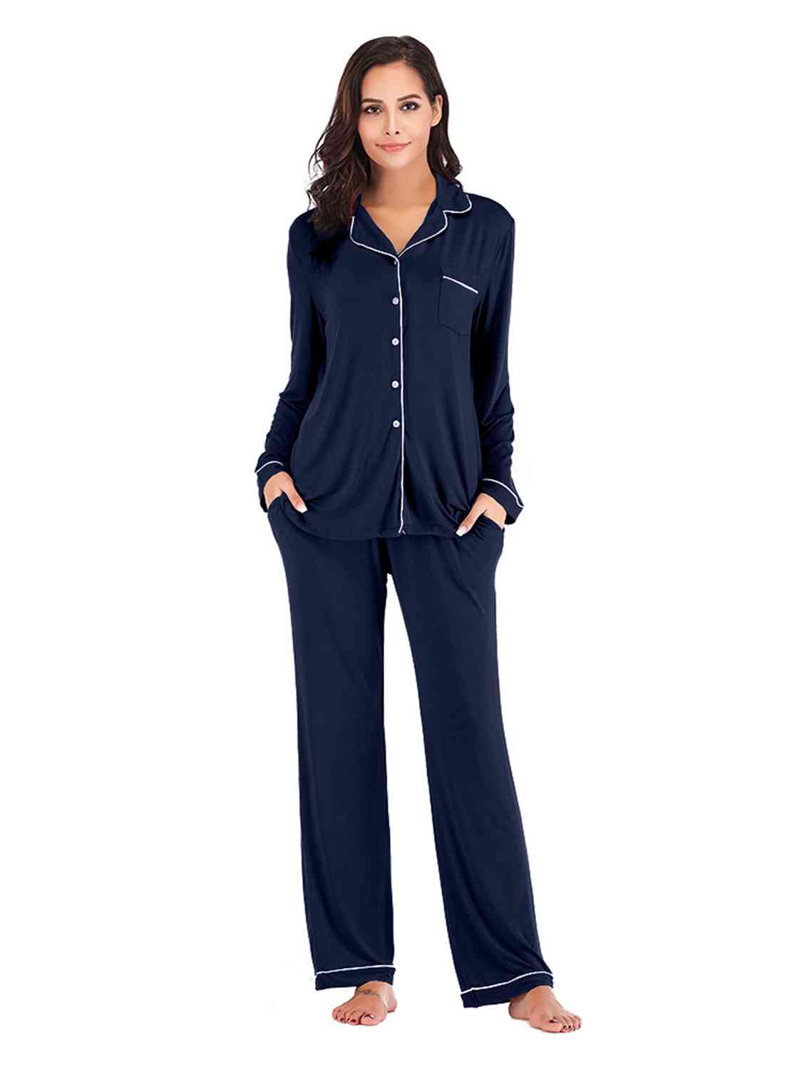 Long Sleeve Loungewear Set with Pockets