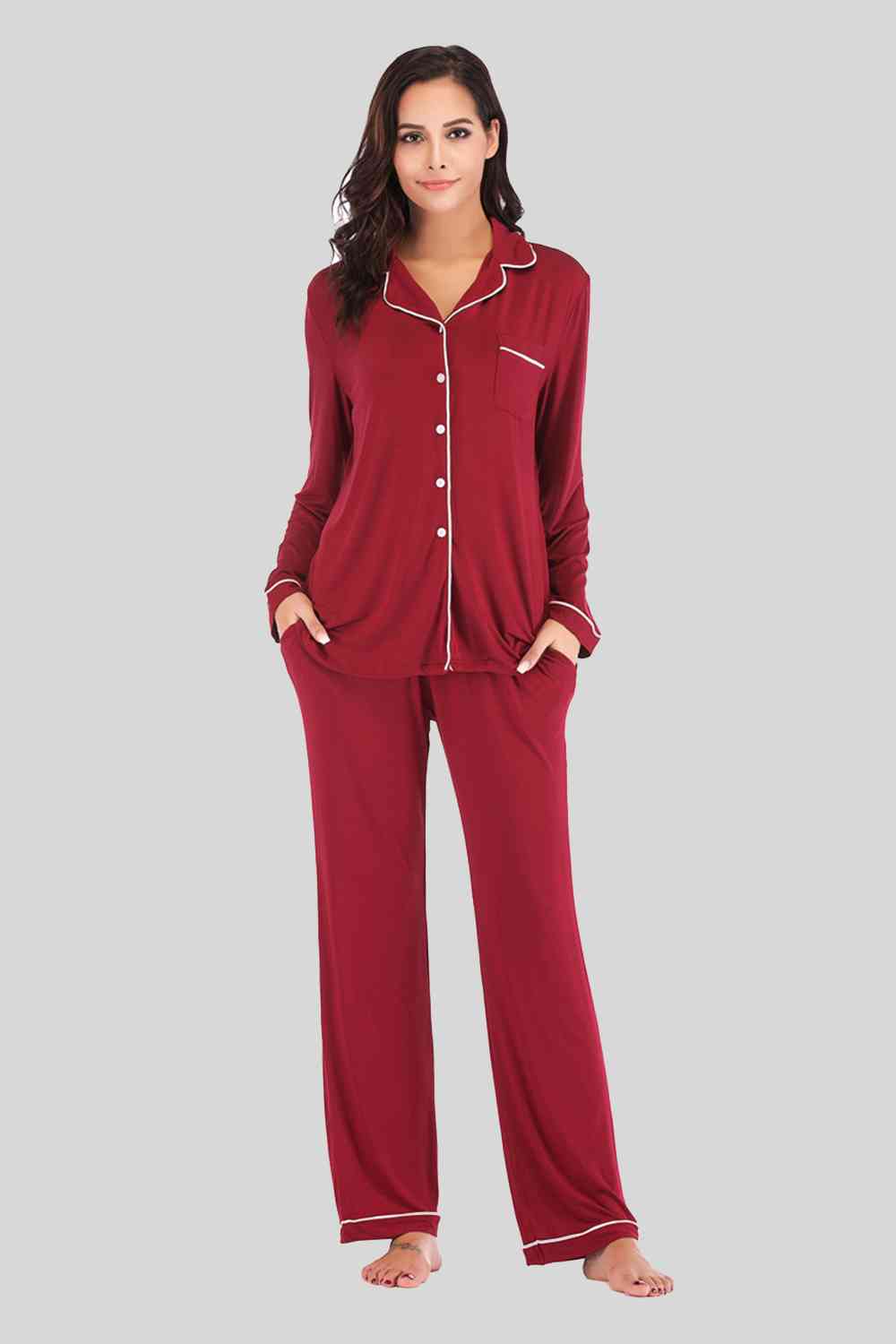 Long Sleeve Loungewear Set with Pockets
