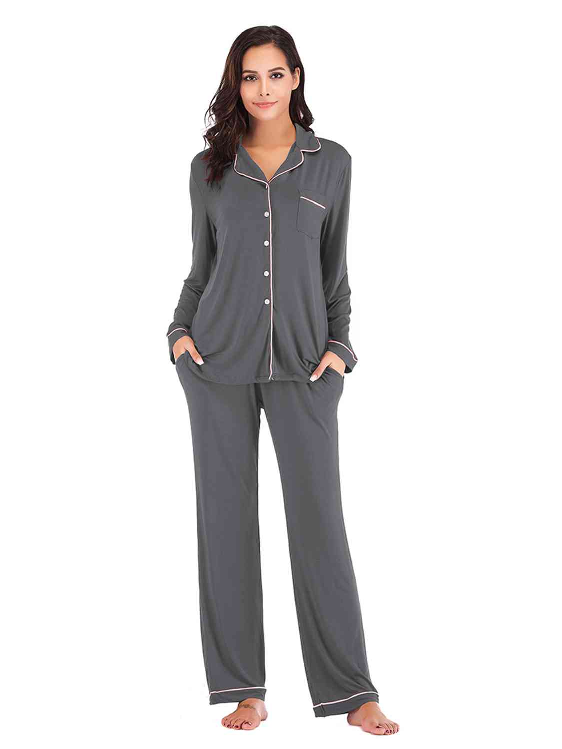 Long Sleeve Loungewear Set with Pockets