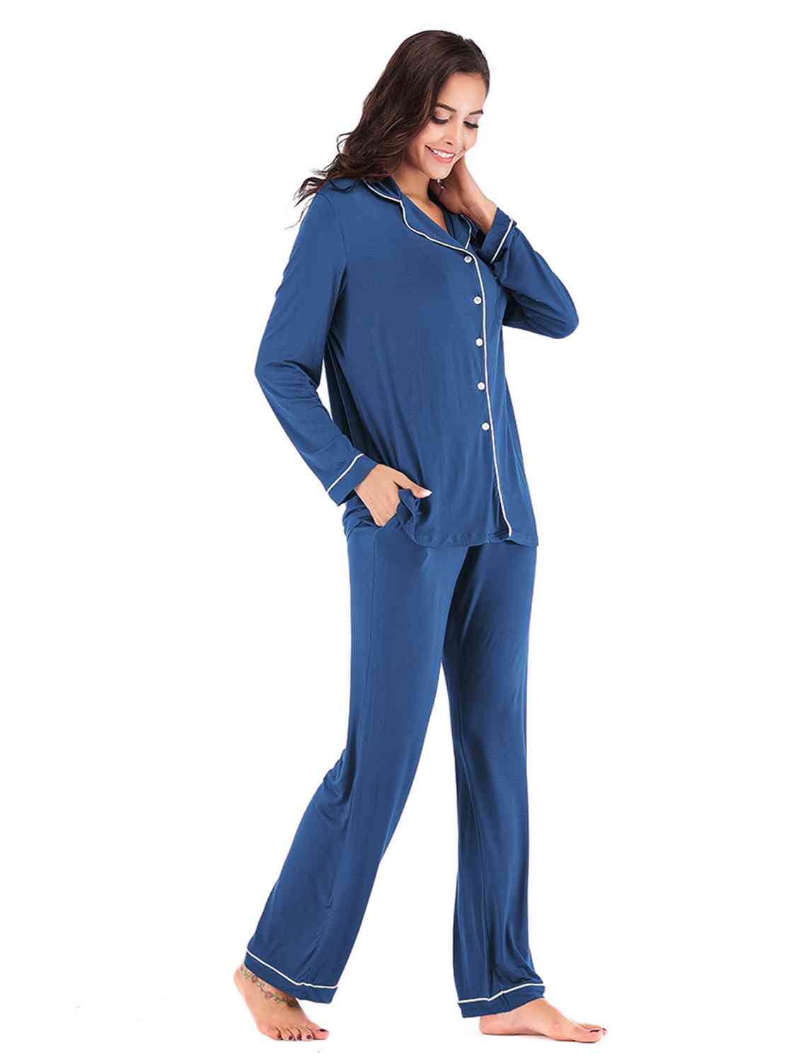 Long Sleeve Loungewear Set with Pockets