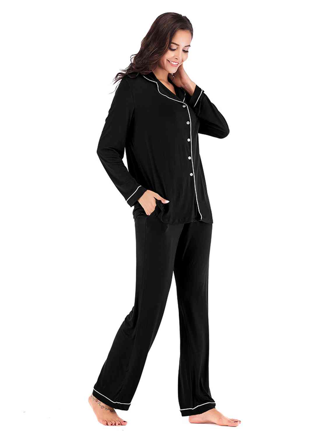 Long Sleeve Loungewear Set with Pockets
